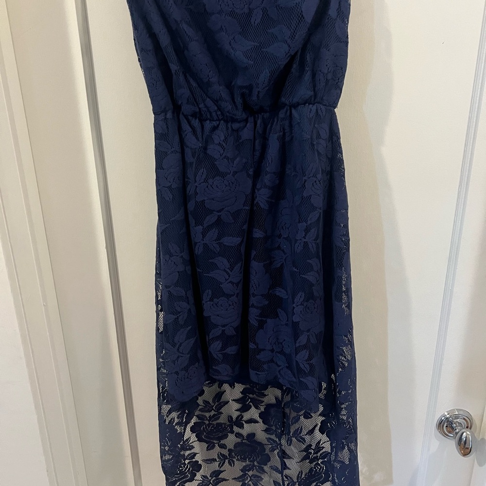 My Michelle Blue Strapless Sundress for Prom